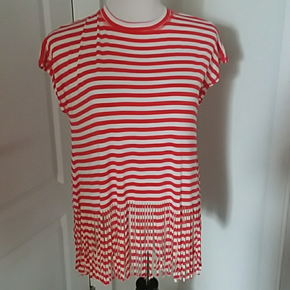 Dolce Gabbana Striped Fringed Top